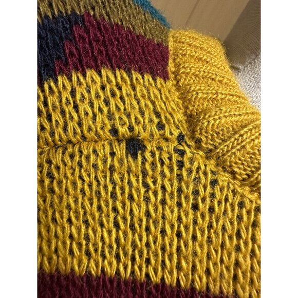 Vintage Tom Tailor Wool Blend Sweater M Made in Italy Geometric Aztec Knit 90s - Picture 8 of 9